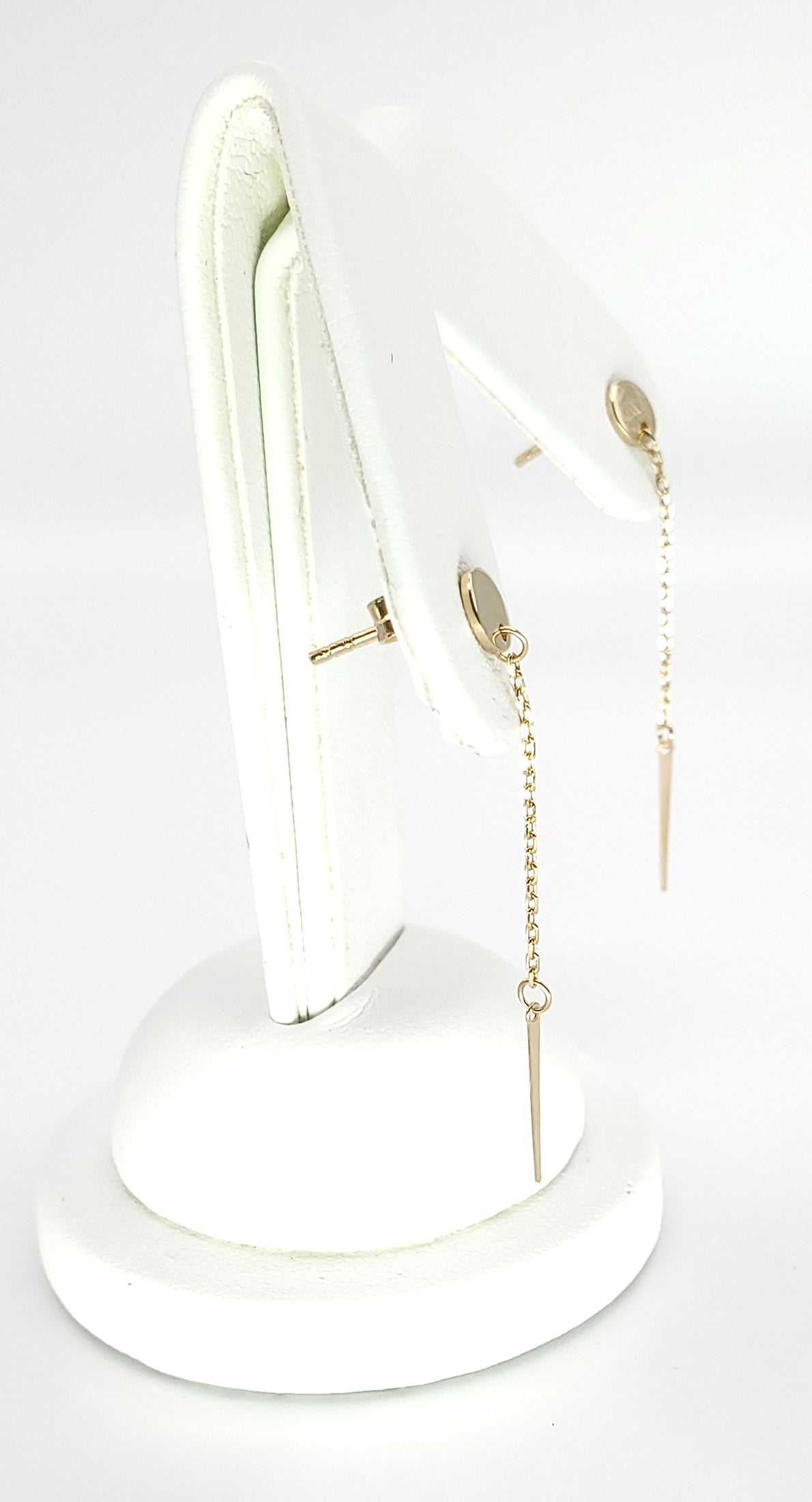 18K Yellow Gold Stud with Dangle Earrings