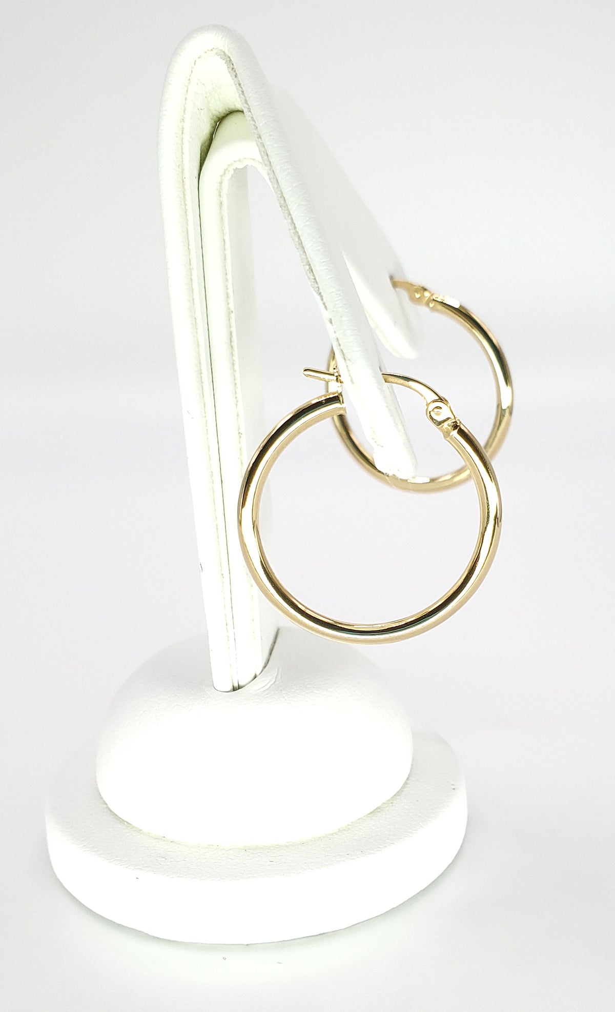 18K Yellow Gold 23mm Dia. Round Tube Hoop Earrings