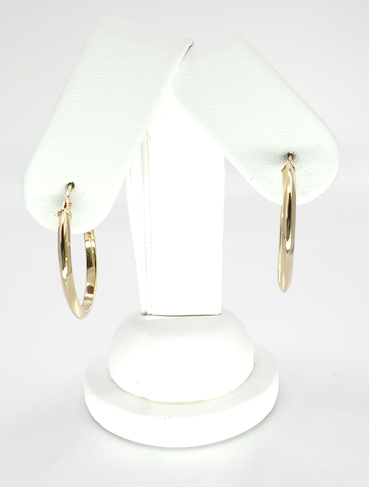 18K Yellow Gold 24mm Dia. Triangular Tube Hoop Earrings