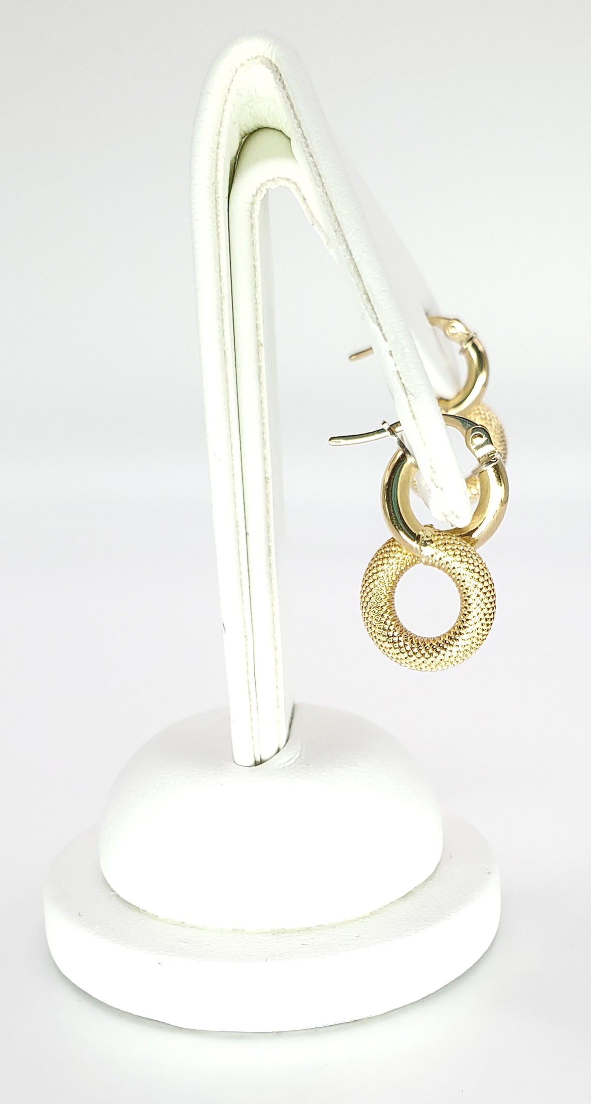 18K Yellow Gold Texture Infinity Earrings