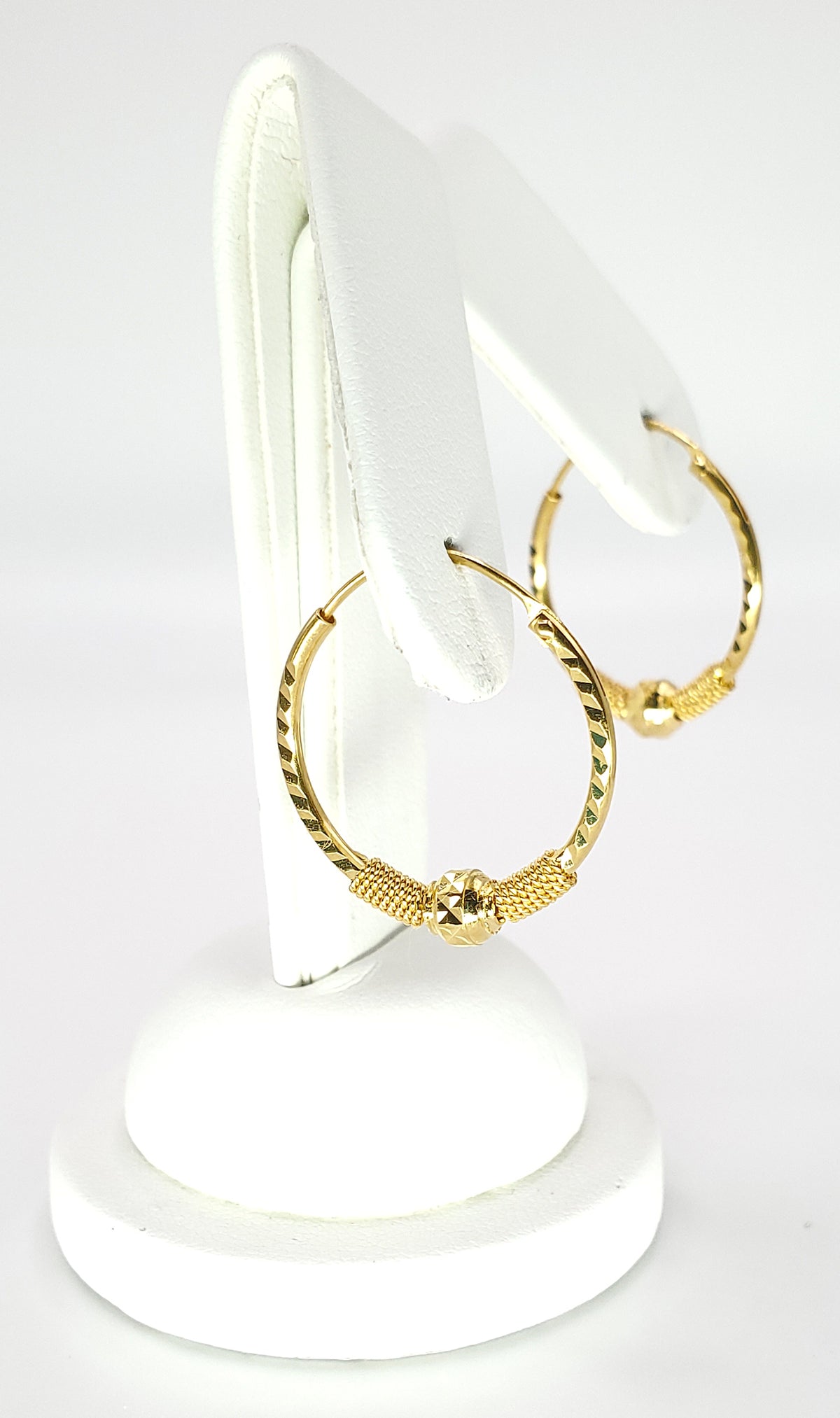 22K Yellow Gold 22mm Dia. Hoop Earrings