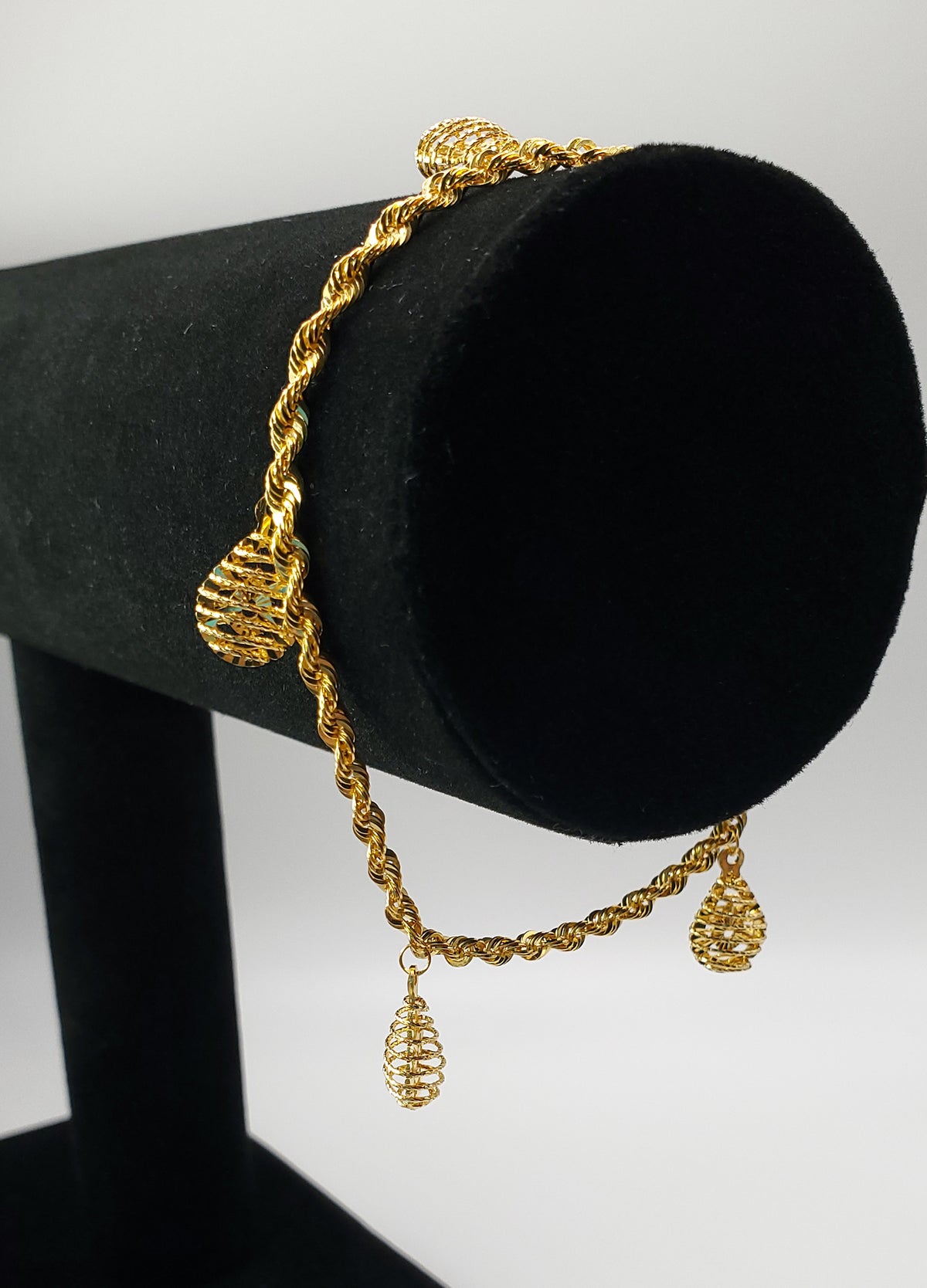 22K Yellow Gold 7.5&quot; Rope Chain Bracelet