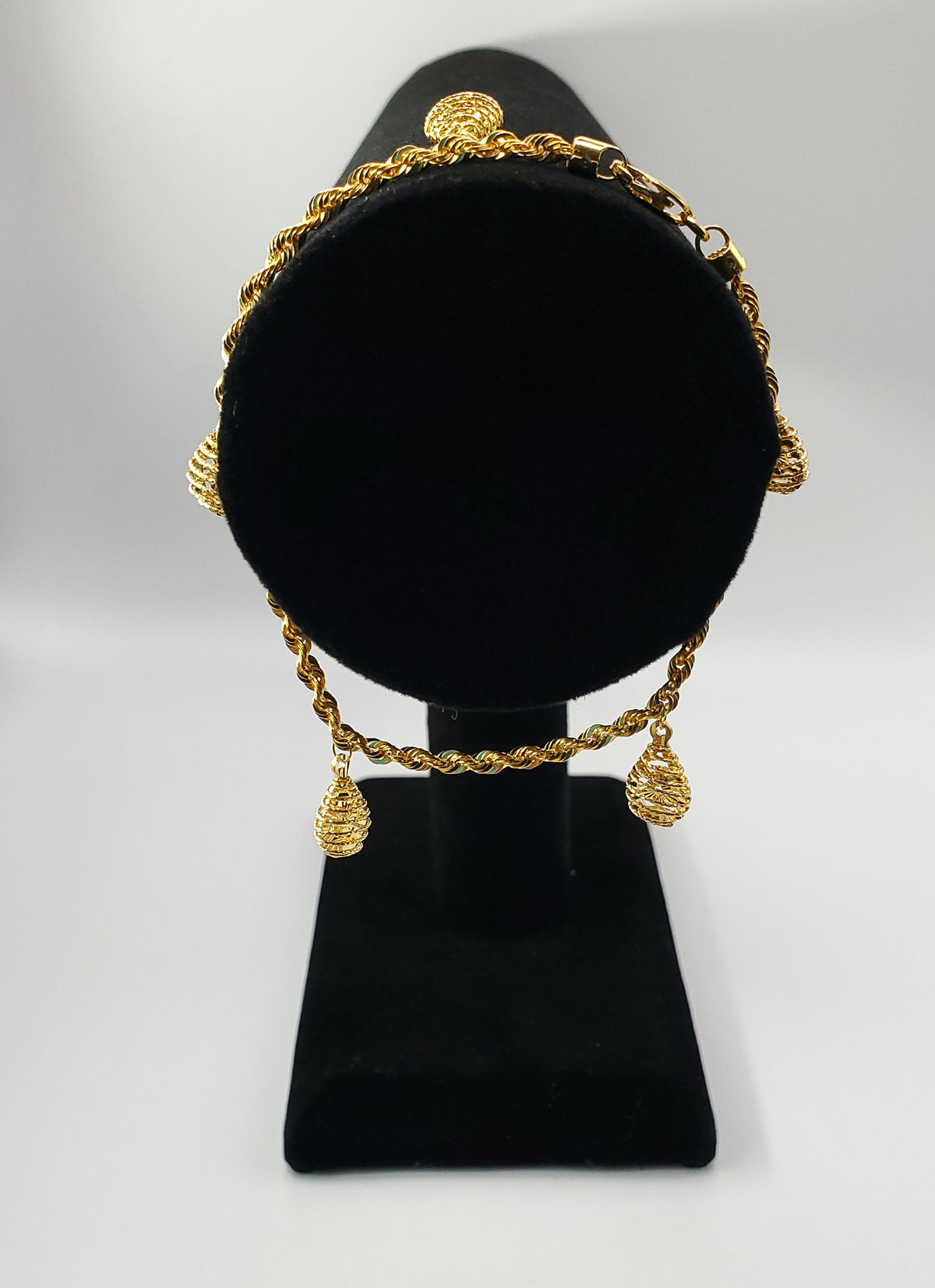 22K Yellow Gold 7.5&quot; Rope Chain Bracelet