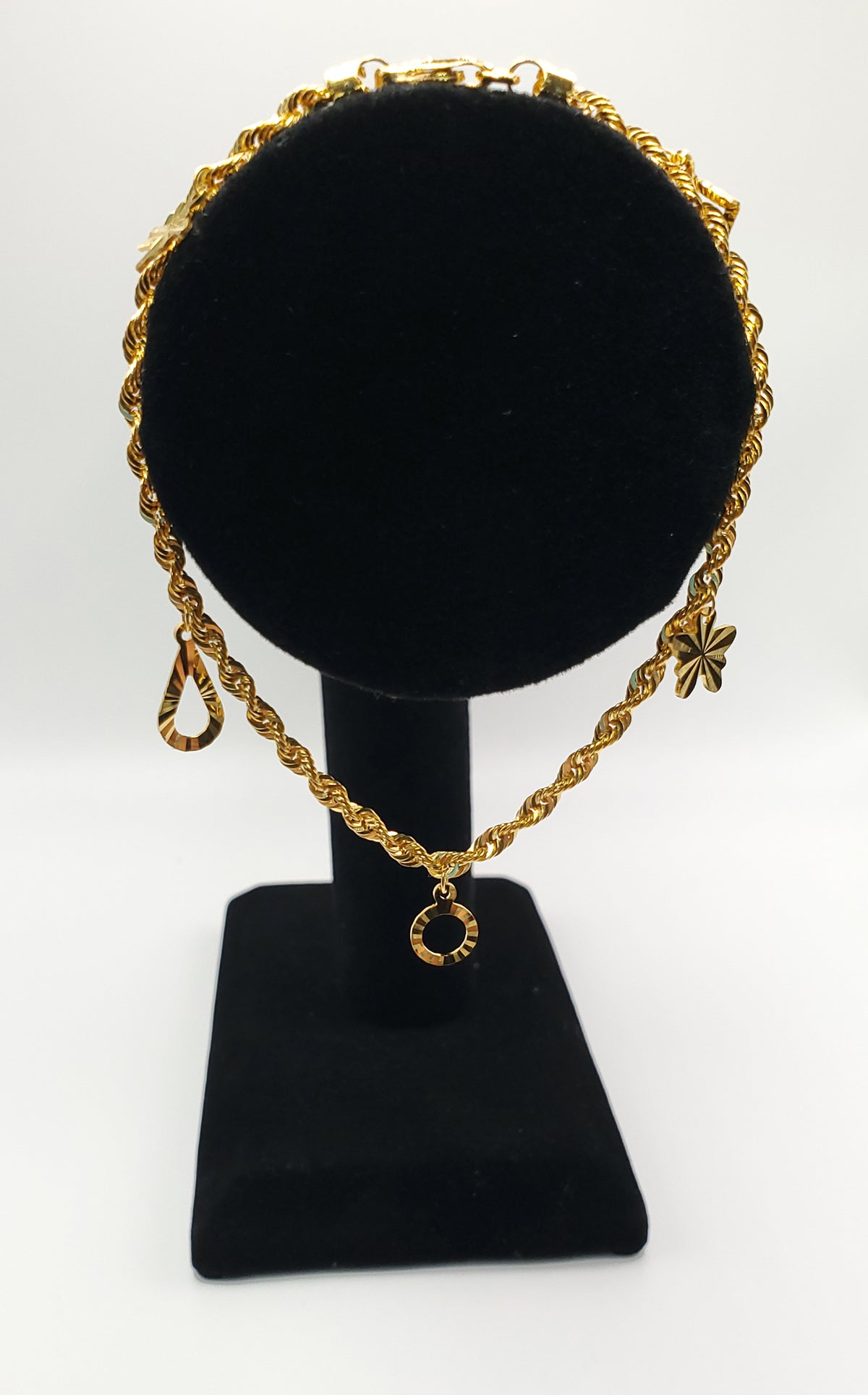 22K Yellow Gold 7.5&quot; Rope Chain Bracelet