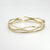 18K Yellow Gold 6.75" Three Textured Bangle