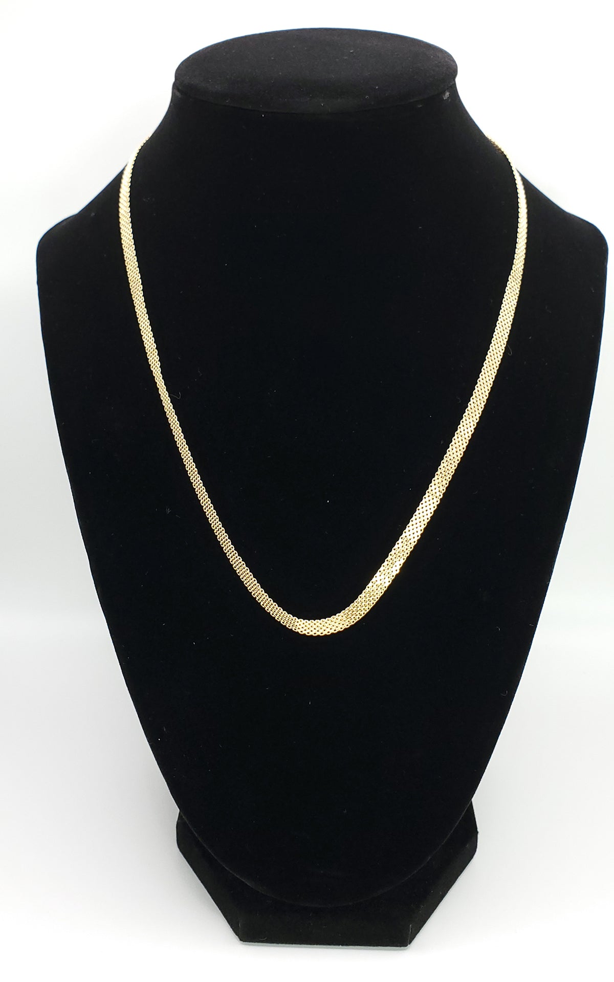 18K Yellow Gold 18&quot; Mesh Chain Necklace