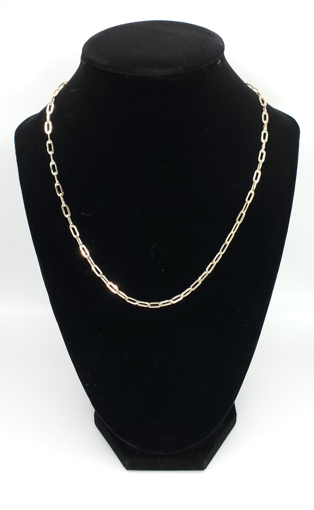 18K Yellow Gold 18&quot; Paperclip Necklace