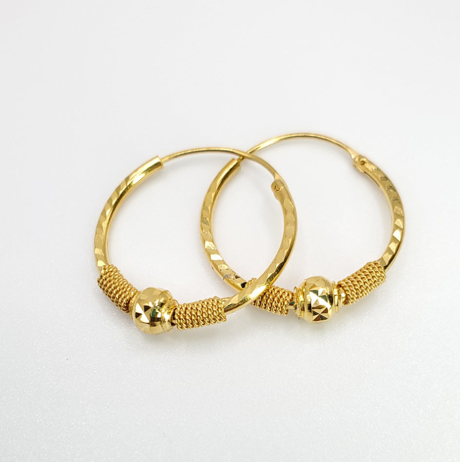 PRIVIU Studio Small Size Hoop Earring with Gold Plated Bead for Women and  Girls | Priviu