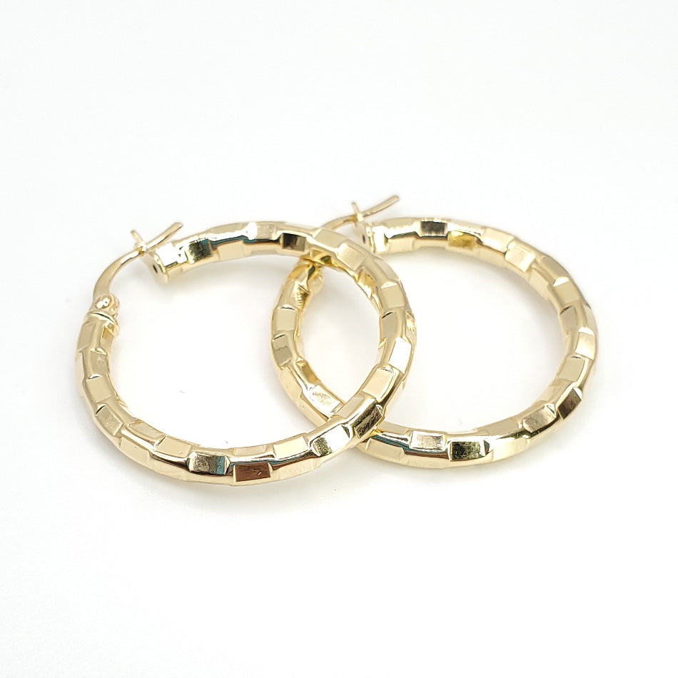 18K Yellow Gold 26.75mm Dia. Hoop Earrings