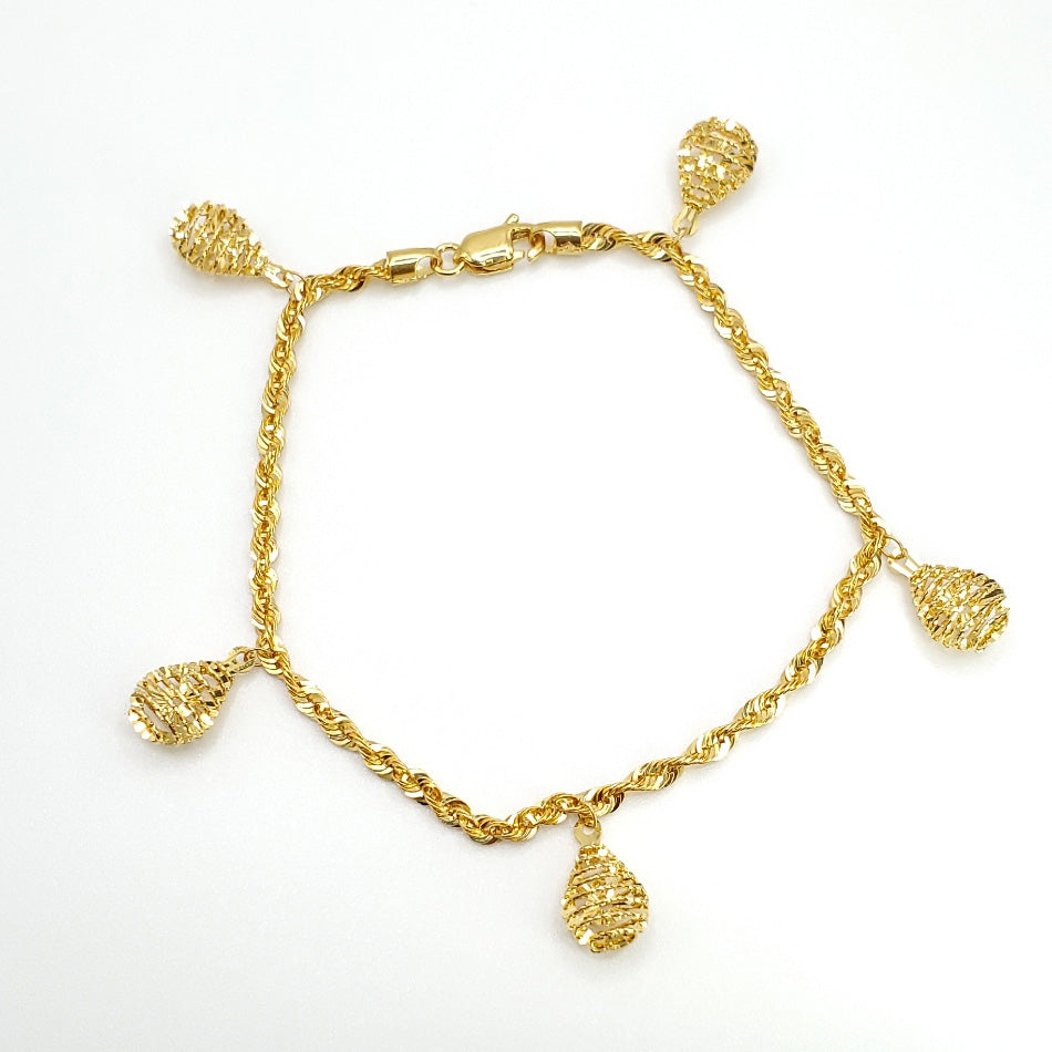 22K Yellow Gold 7.5&quot; Rope Chain Bracelet